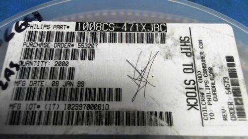 220-pcs ind chip wirewound 470nh 5% 25mhz 45q-factor ceramic 100 1008cs-471xjbc for sale
