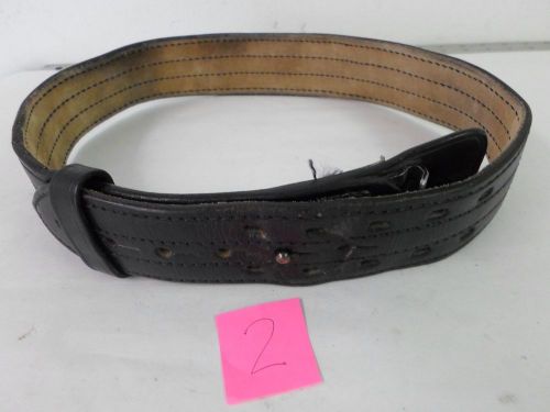 AKER Black Leather Duty Belt, Size 34, 2 1/4&#034; Wide                            #2