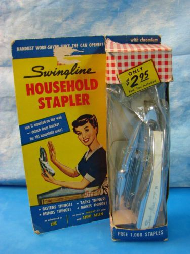 Vintage Swingline Household Stapler Model 77B Chrome w/ Orig Package USA