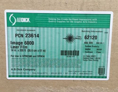 Expired Stock - ABDick Image 6000 Laser Film 23614 - 14&#034; x 200&#039; - Factory Sealed