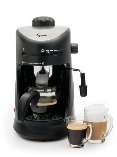 Coffee Maker Espresso Cappuccino Machine Steam Black 4 Cup Frother Boiler Brew
