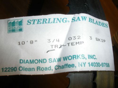 Sterling band saw blade (128&#034;) 10&#039; 8&#034; x 3/4&#034;  3s 3tpi skip .032&#034; tri temp (7) for sale