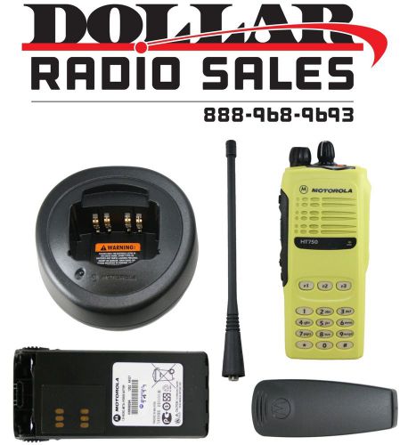 Motorola Yellow HT750 UHF 450-512Mhz 5W 16Ch AAH25SDG9AA4AN Limited Keypad Radio