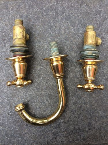 Old Brass Taps and Faucet Set | Hot Cold