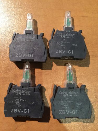 Lot of 4 ZBV-G1 - Telemecanique White LED 110-120VAC