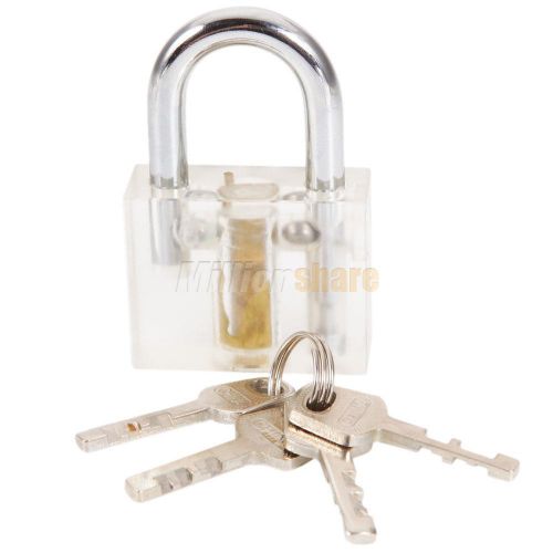 AML020191 Profassional Cutaway Locksmith Tool Padlock Lock with Keys Transparent
