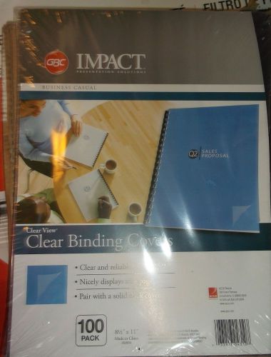 GBC Clear- View Presentation Binding Covers 100ct. 8 1/2&#034; x 11&#034; NEW