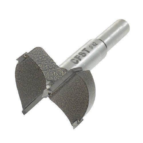 Silver Tone Metal Shaft Woodworking Drill Tool Hole Saw Hinge Boring Bit 42mm