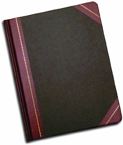 Adams Record Ledger,7.63 x 9.63 Inches, Black Cover with Maroon Spine, 5 Squares