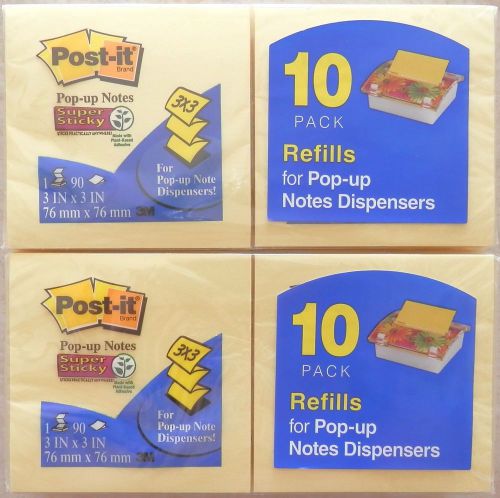 20 Pack 3M Post-it Super Sticky Pop-up Notes Refills, 3&#034;x3&#034; &amp; 90 Notes/Pack:1800