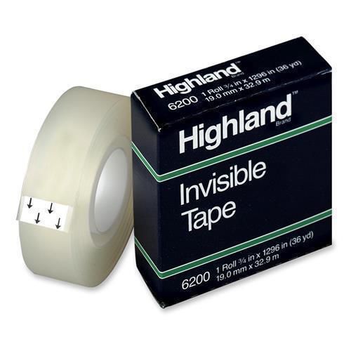 Highland™ Invisible Permanent Mending Tape, 3/4&#034; X 1296&#034;, 1&#034; Core Set of 4