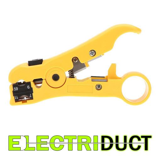 Universal Wire Stripper Cutter Flat Round UTP CAT5 &amp; 6 Coax Cable Stripping Tool