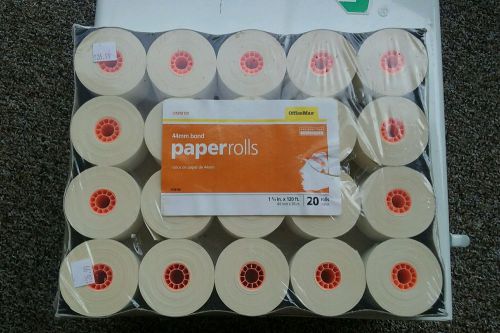 Lot of 20 rolls 44mm (1 3/4 x 120&#039;)bond lint free register paper ribbon roll for sale