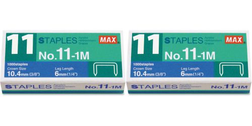Max No. 11-1M Staples For Vaimo Staplers 2 Packs