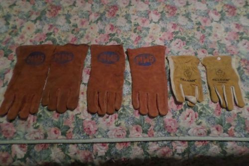(1n) 3 pairs of welding gloves: 1 tillman and 2 mws