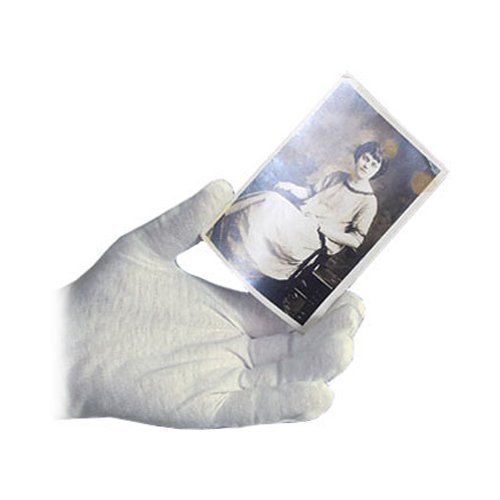 Archival Methods White Cotton Gloves Large, 12 Pairs