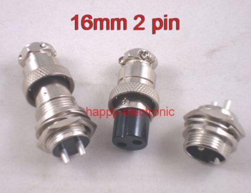 10pcs 2 Pin Diameter 16mm Male &amp; Female Wire Panel Connector GX16-2