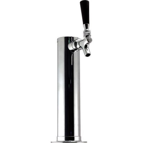 Single tap chrome draft beer kegerator tower - 2 1/2&#034; dia. - home bar pub faucet for sale