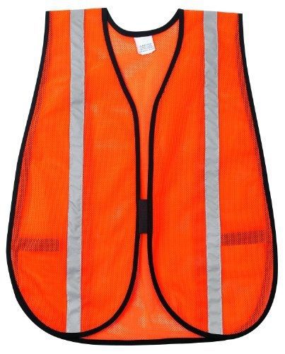 MCR Safety V211SR Polyester Mesh General Purpose Safety Vest with 1-Inch Silver