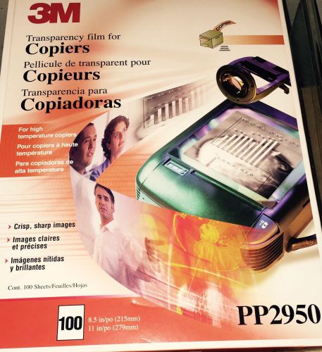 NEW As-Is 3M Transparency Film PP2950 for Copiers 100 Sheets 8.5 x 11 High Temp
