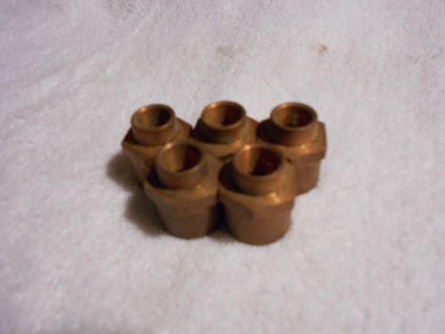 5 Pcs. Copper 3/8 x 1/2 Female Adapter - Reducing - 3/8 Sweat x 1/2 FIP - NEW-B