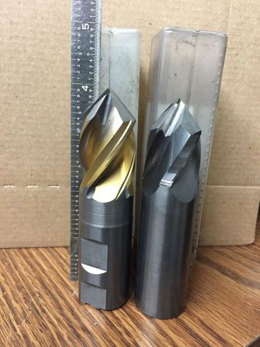 1&#034; x 90 deg(45 per side) carbide ( 2pcs) chamfer end mill  for hard materials for sale