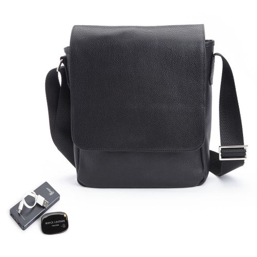 ROYCE Leather Crossbody Bag, Bluetooth and Portable Battery Power Bank