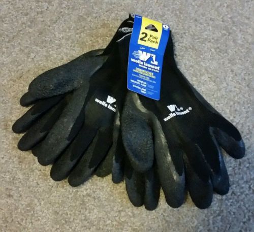 Wells lamont 526ln cold weather latex coated work gloves, large new 2 pk for sale