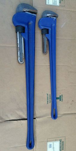 2 williams 36&#034; &amp; 48&#034; cast iron heavy duty ridgid steel pipe wrenches for sale