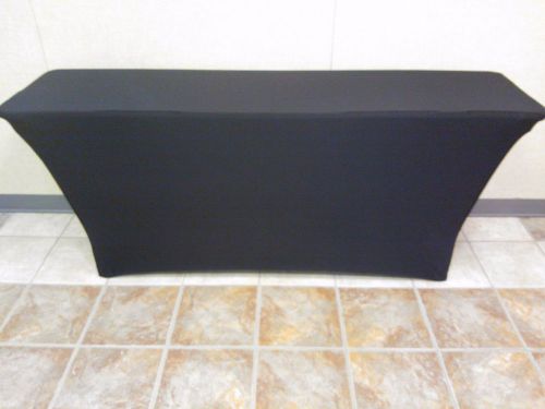 8 ft  Black,Spandex  Table Cover,event,cater,linens,craft/tradeshow,DJ,reception