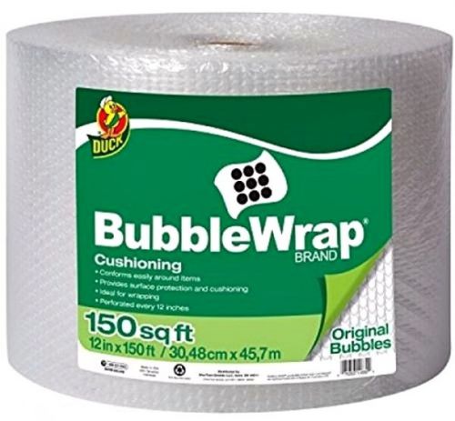 Duck Brand Bubble Wrap Original Cushioning 12-Inches X 150-Feet Single Roll Wide