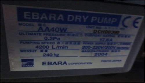 Ebara AA40W Vacuum Pump