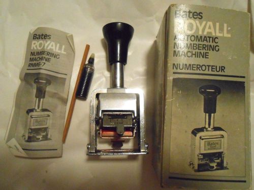 Working OFFICE Bates ROYALL Automatic Numbering Stamp Machine RNM6-7