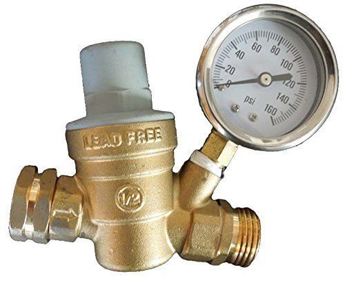 RV Brass Adjustable Lead-Free Water Pressure Regulator