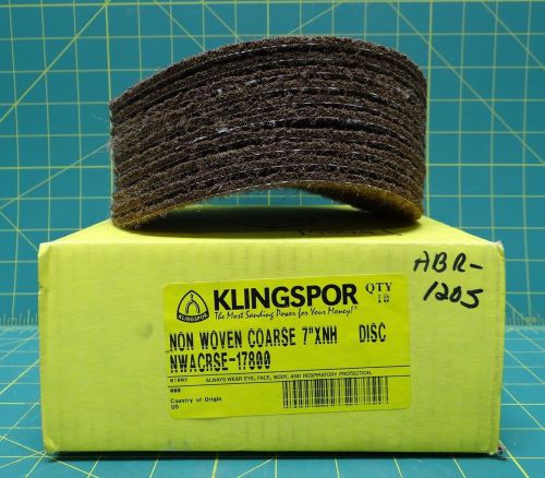 Klingspor non-woven coarse 7&#034;xnh discs nwacrse-17800 box of 10 for sale