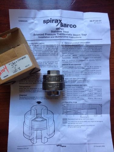 Spirax-sarco mst21 - 1/4&#034; npt, 304 psi, balanced press thermostatic steam trap for sale