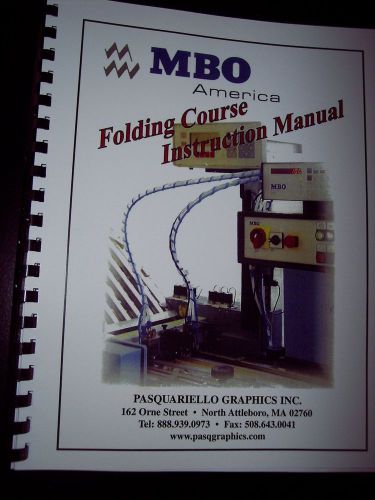 New MBO Folding Course Instruction Manual for operator