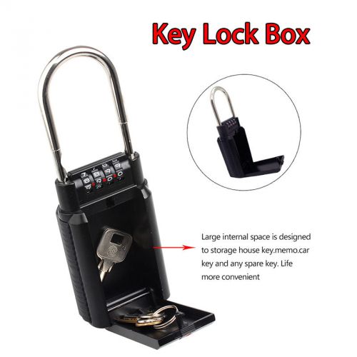4 Digit Key Safe Vault Lock Box Travel for Realtor Outdoor Use Car-door Handle