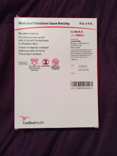 Xeroform Petrolatum Medicated Sterile Gauze Dressing 4&#034; x 4&#034; box of 25