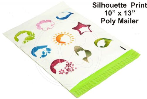 (20) silhouette print 10 x 13 poly mailers self sealing envelopes bags color for sale