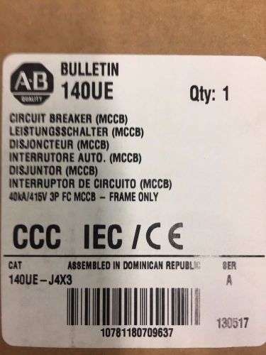 NIB Allen Bradley 140UE-J4X3 /A Molded Case Circuit Breaker Frame IEC 3P 250A