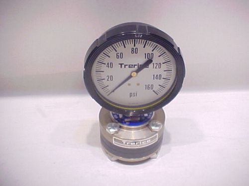 Trerice pressure gauge 0-160 psi  plus  diaphragm seal assembly 1/4 &#034; npt for sale