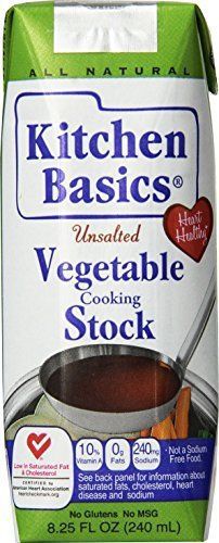 Kitchen Basics All Natural Unsalted Vegetable Stock, 8.25 Ounce -- 12 per case.