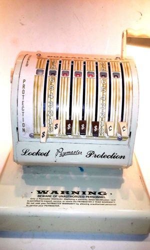 Vtg. Check Writing Machine  Paymaster Series X-550 Locked Protection With Key