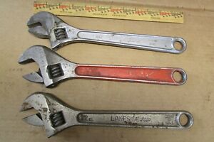 (3) USA 12&#034; Adjustable Wrenches, Channellock, Lakeside, G/S (Gambles)