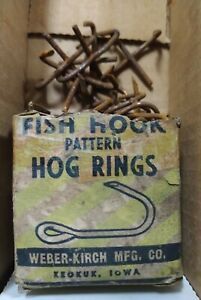 Antique Weber-Kirch (pre Decker) Fish Hook Hog Rings Copper 1.5&#034; 1920&#039;s