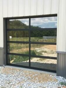 Black Anodized Aluminum &amp; 1/2&#034; Insulated Clear Glass [10&#039; x 7&#039;] Garage Door