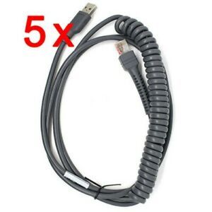 5*For Motorola Symbol LS2208/LS2200/LS4208 CBA-U12-C09ZAR 9FT Coiled USB Cable