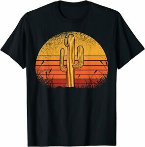 NEW LIMITED Retro Vintage Sunset Cactus T-Shirt S-3XL