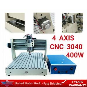 4 Axis 3040 CNC Router 3D Engraver PCB Wood Engraving Mill Drill Cutting Machine